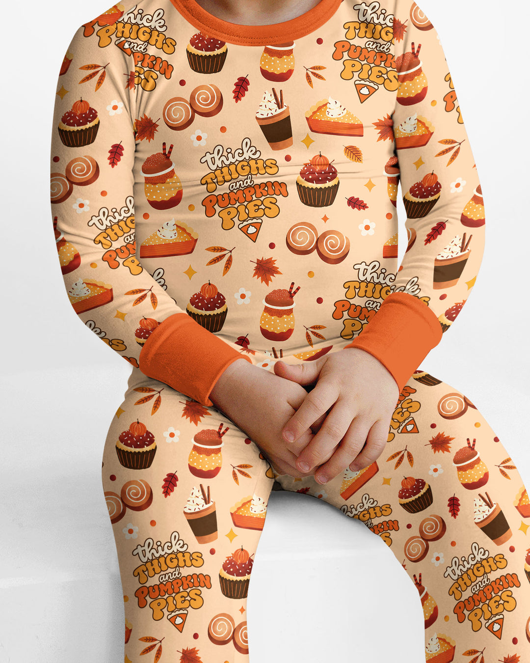 Thick Thighs and Pumpkin Pies Bamboo Two Piece Long Sleeve Pajama Set