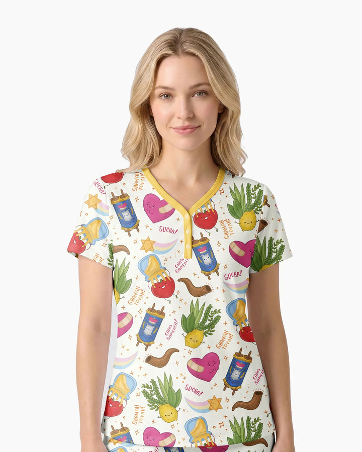 Jewish High Holidays Bamboo Women Short Sleeve Short Pajama Set