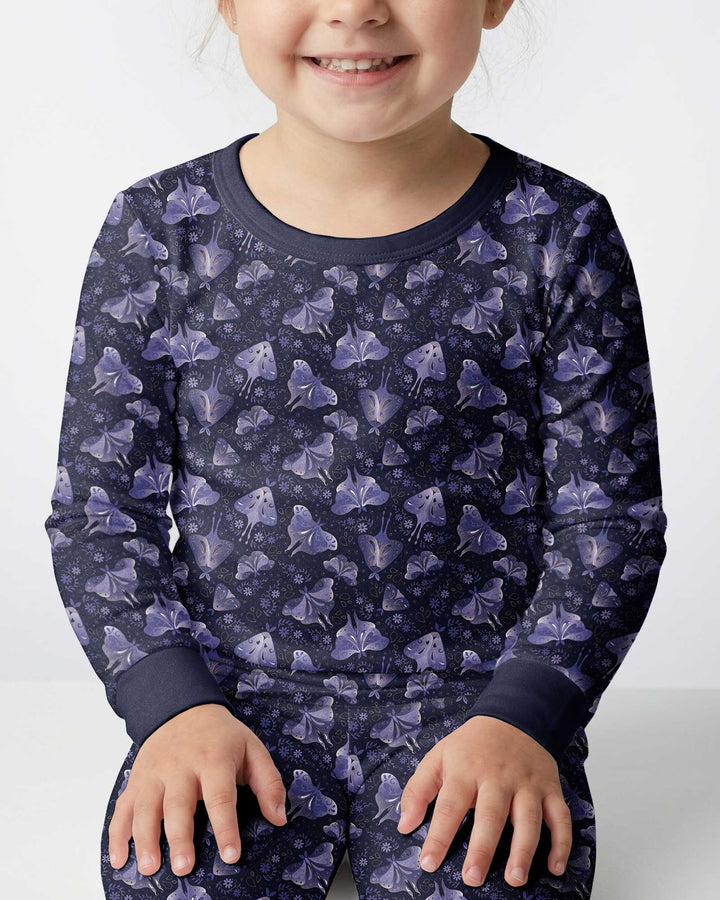 Very Peri Moths Bamboo Two Piece Long Sleeve Pajama Set