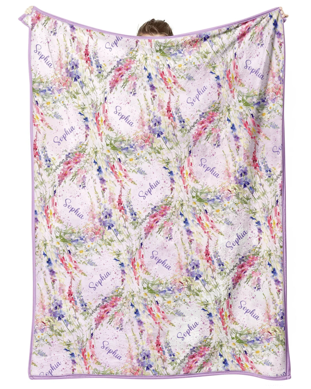 Custom Name Birth Month Flowers Bamboo Blanket