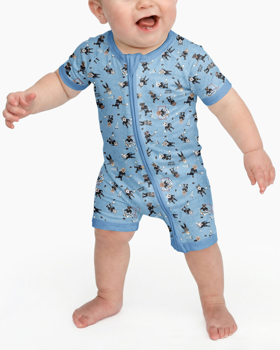 Hockey Dogs - Blue and Black Bamboo Shorty Zippy
