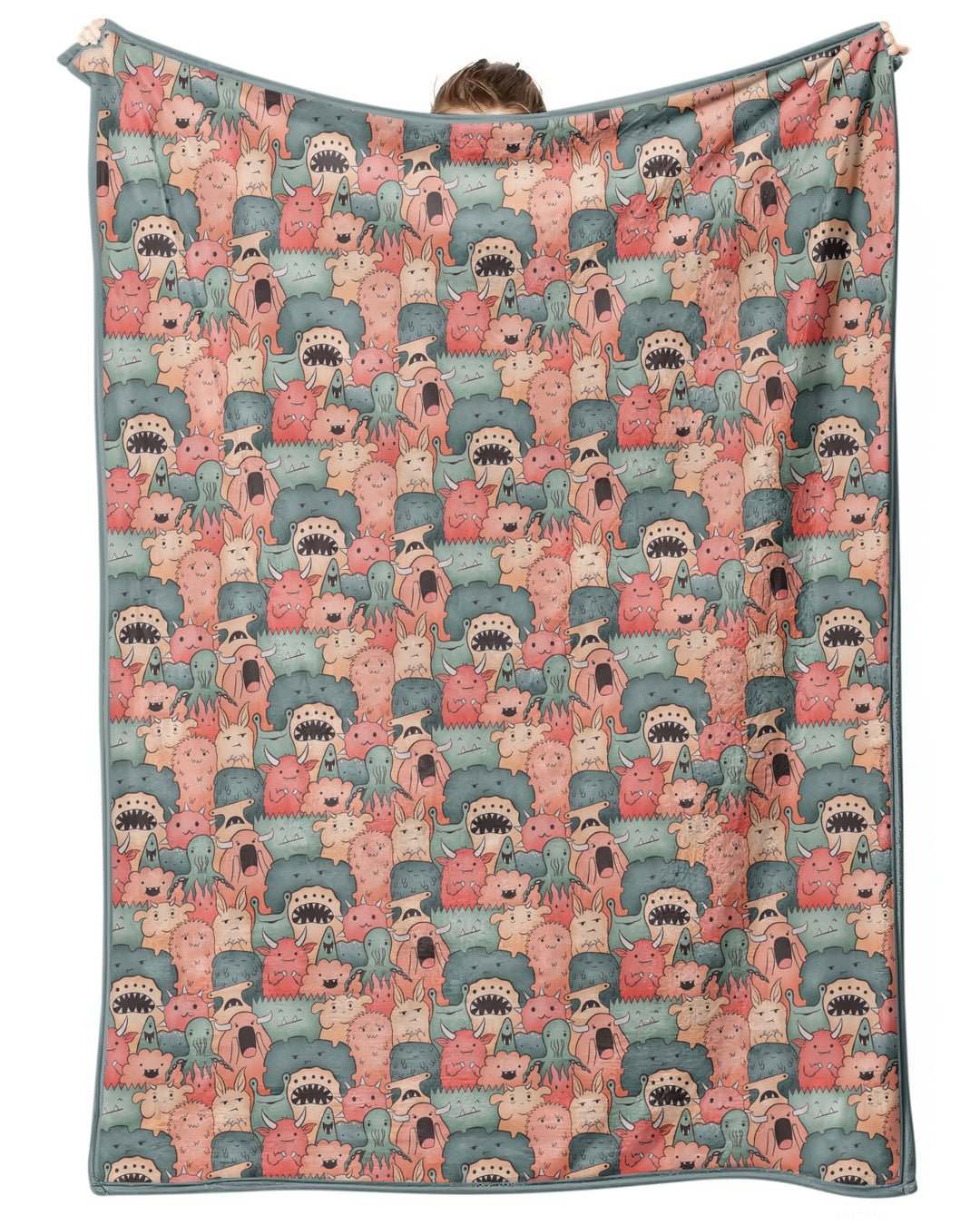 Cute Monster Crowd Bamboo Blanket