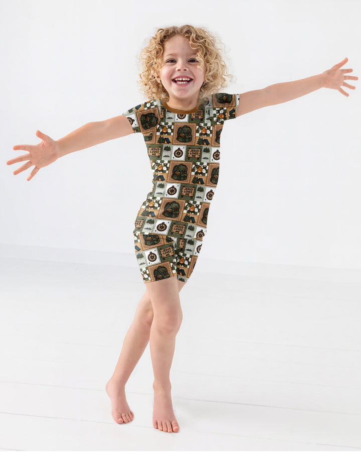 Template Bamboo Two Piece Short Sleeve Shorts Pyjamas Set