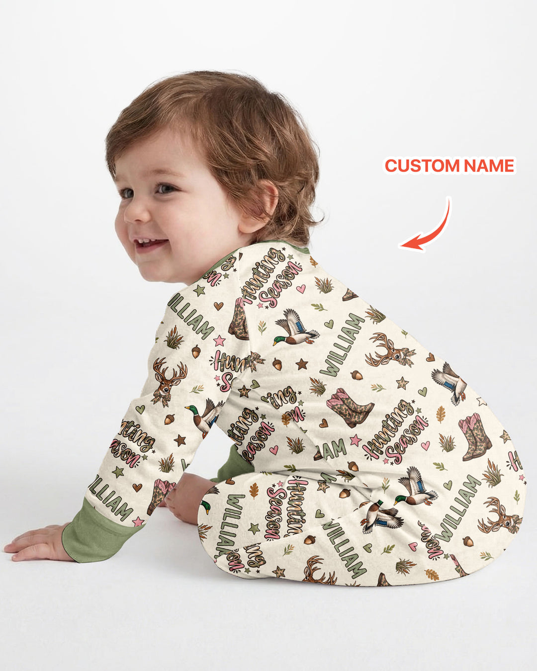 Custom Name Preppy Camo Bow Bamboo Convertible Zippy