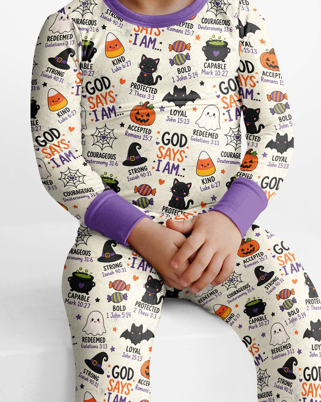 Halloween God Says I Am Bamboo Two Piece Long Sleeve Pajama Set