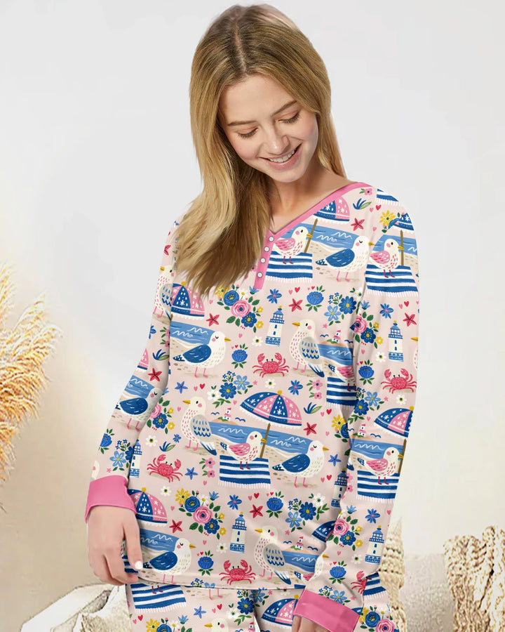 A Day At The Shore Bamboo Women Pajama Set