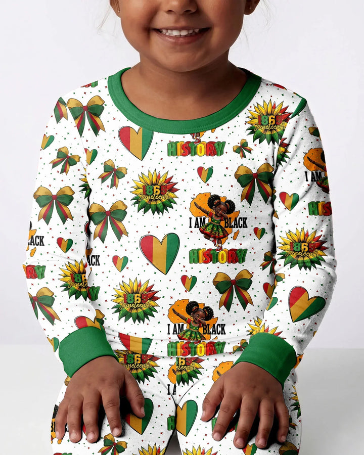 Juneteenth Girl I Am Black History Bamboo Two Piece Long Sleeve Pajama Set