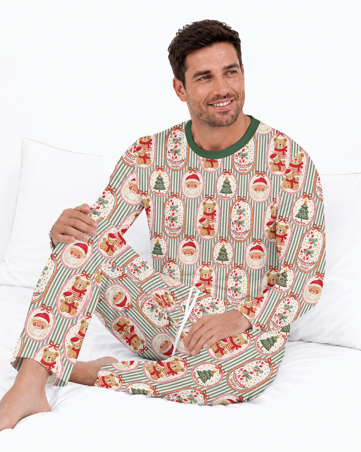 Teddy Bear Christmas Bamboo Men's Pajama Set