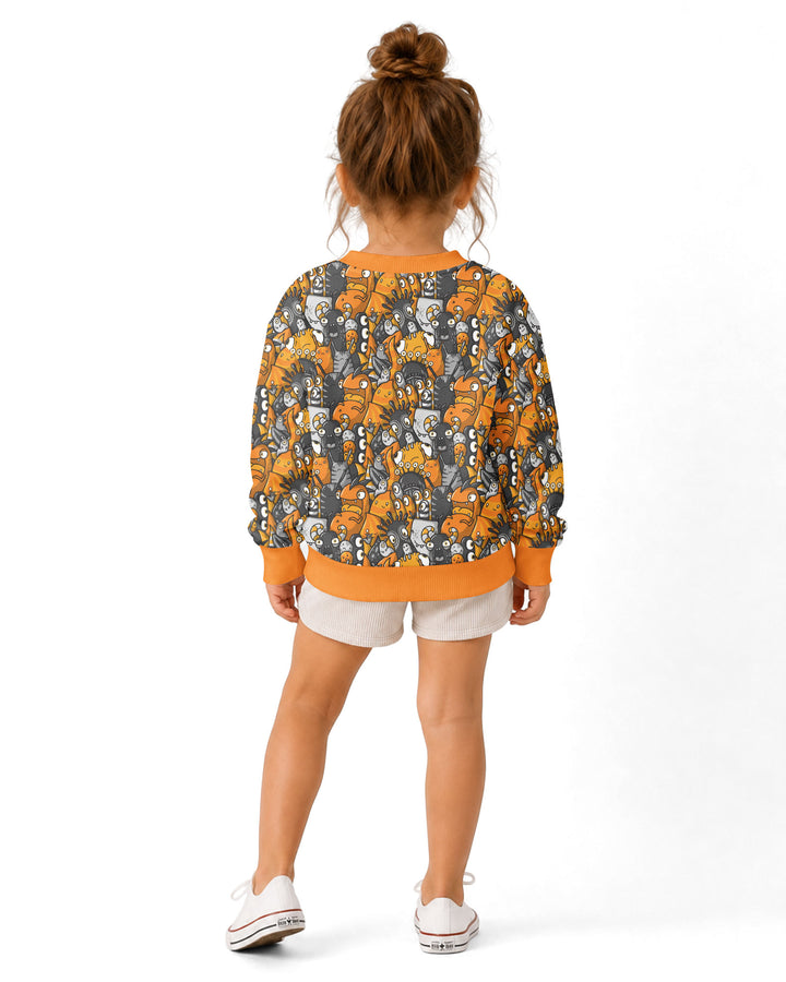 Colorful Doodle Monster Friends Bamboo Crewneck Sweatshirt