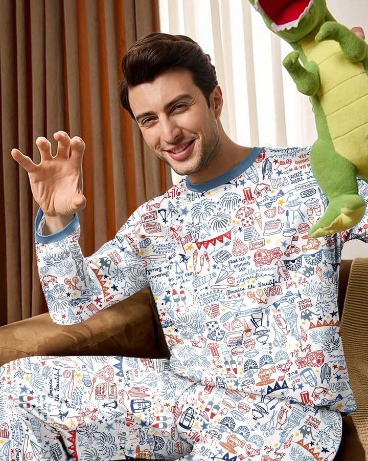 Liberty Doodle 250th Family Matching Bamboo Men's Pajama Set