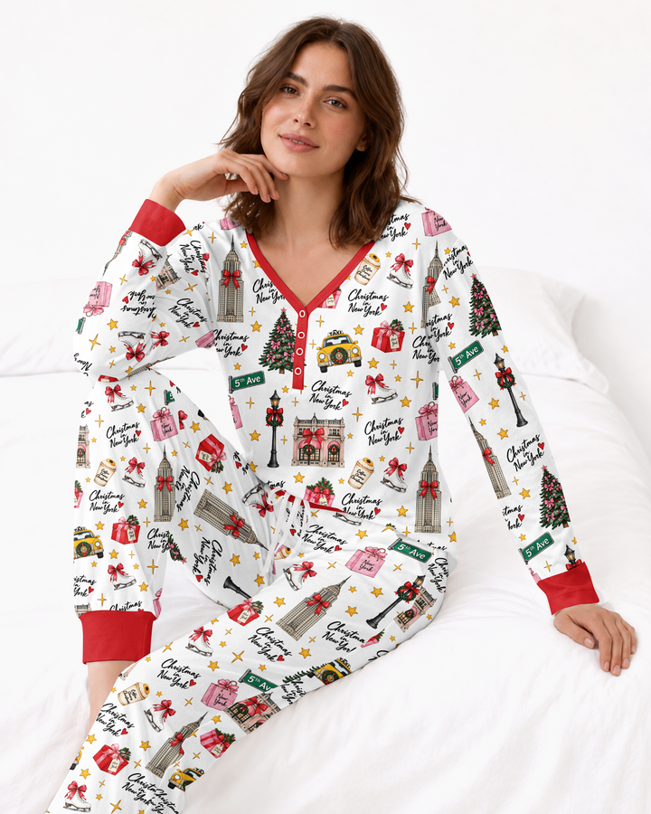 Christmas In NYC Bamboo Women Pajama Set