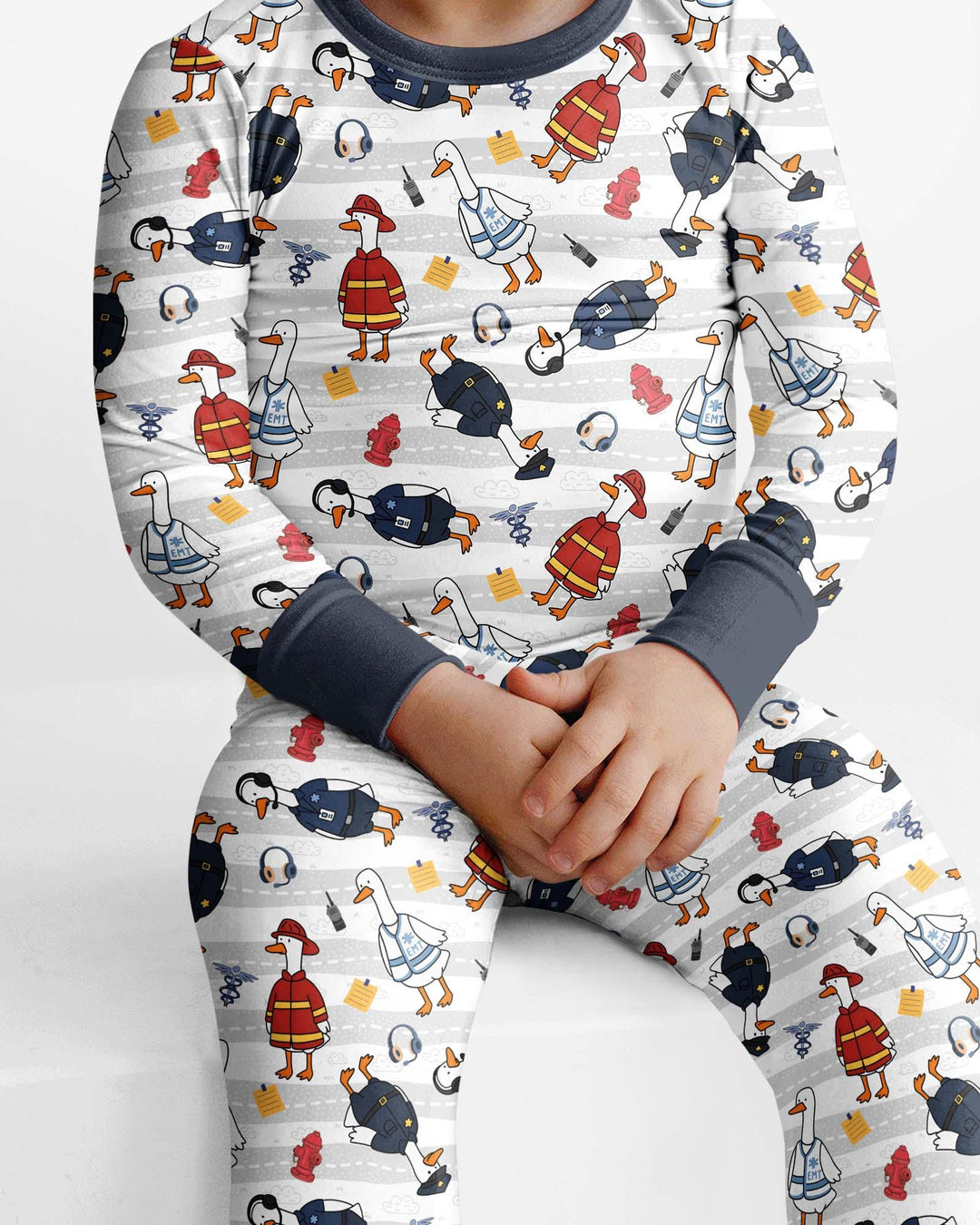 Rescue Goose Squad Bamboo Two Piece Long Sleeve Pajama Set