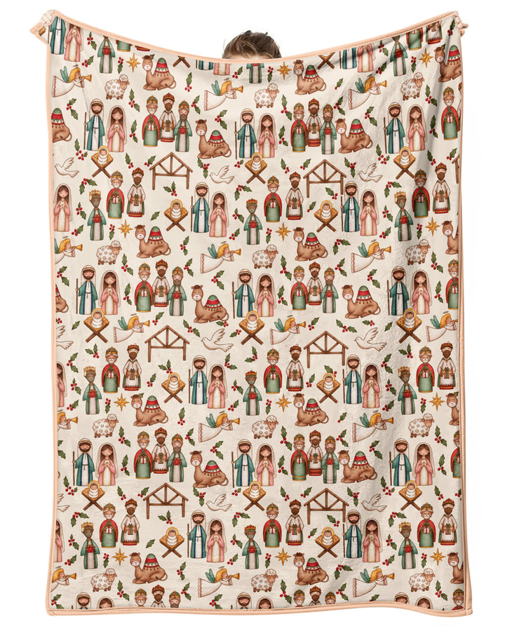 Holy Night Nativity Bamboo Blanket