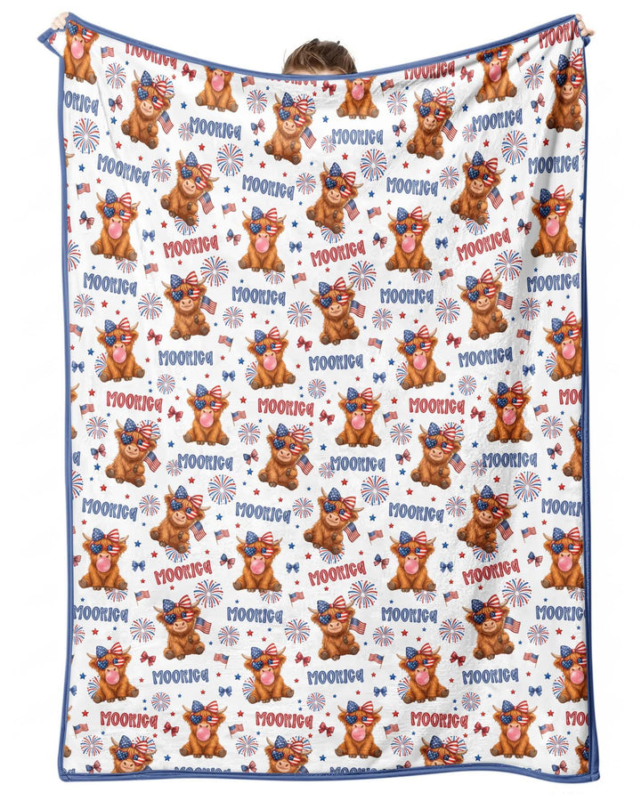 Moo-Rica Cowgirl Bamboo Blanket