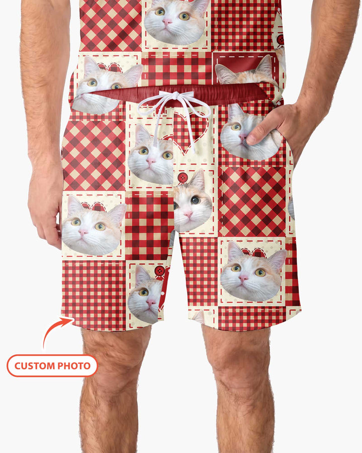 Christmas Ugly Pet Bamboo Men Short Sleeve Short Pajama Set