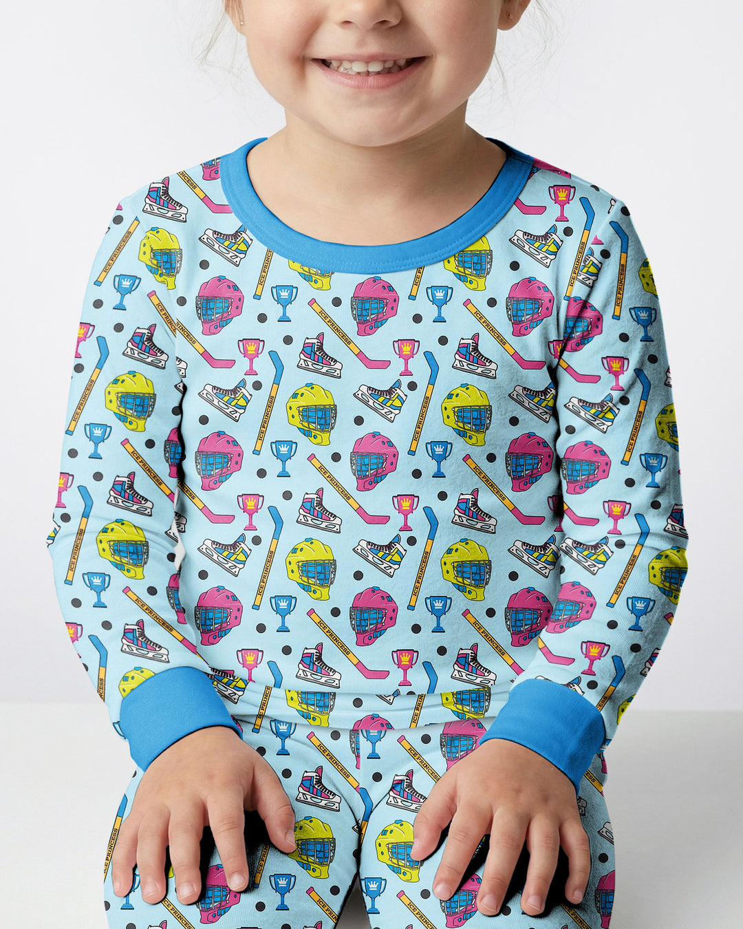 The Ice Hockey Princess Bamboo Two Piece Long Sleeve Pajama Set