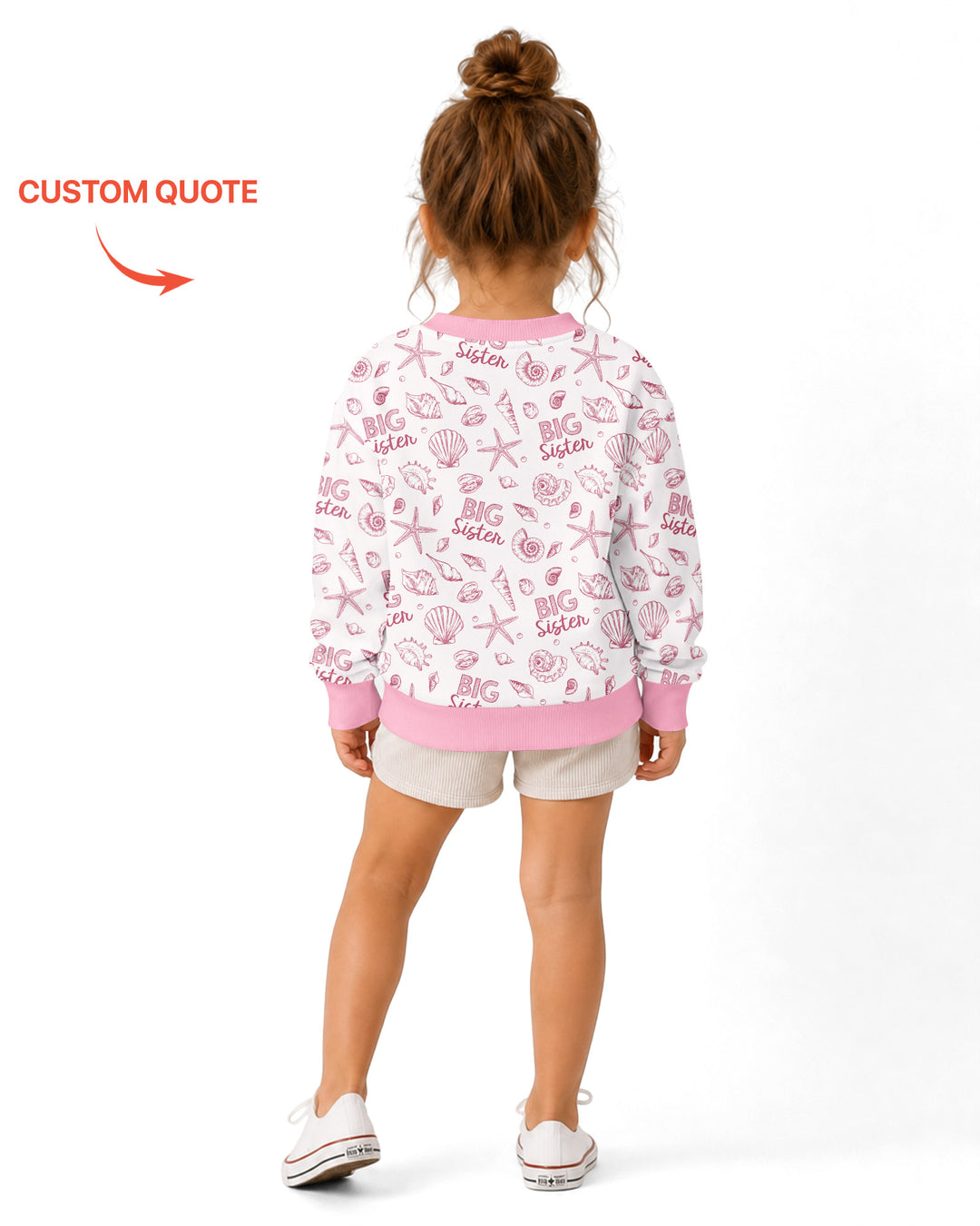 Coquette Seashell Matching Sibling Bamboo Crewneck Sweatshirt