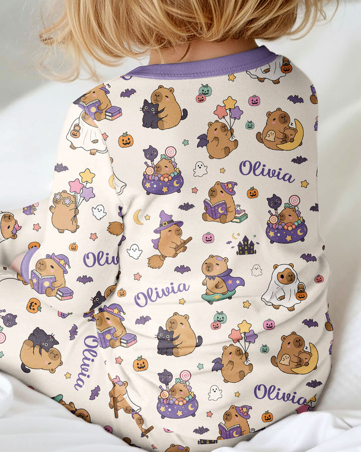 Custom Name Kawaii Halloween Capybara Bamboo Convertible Zippy