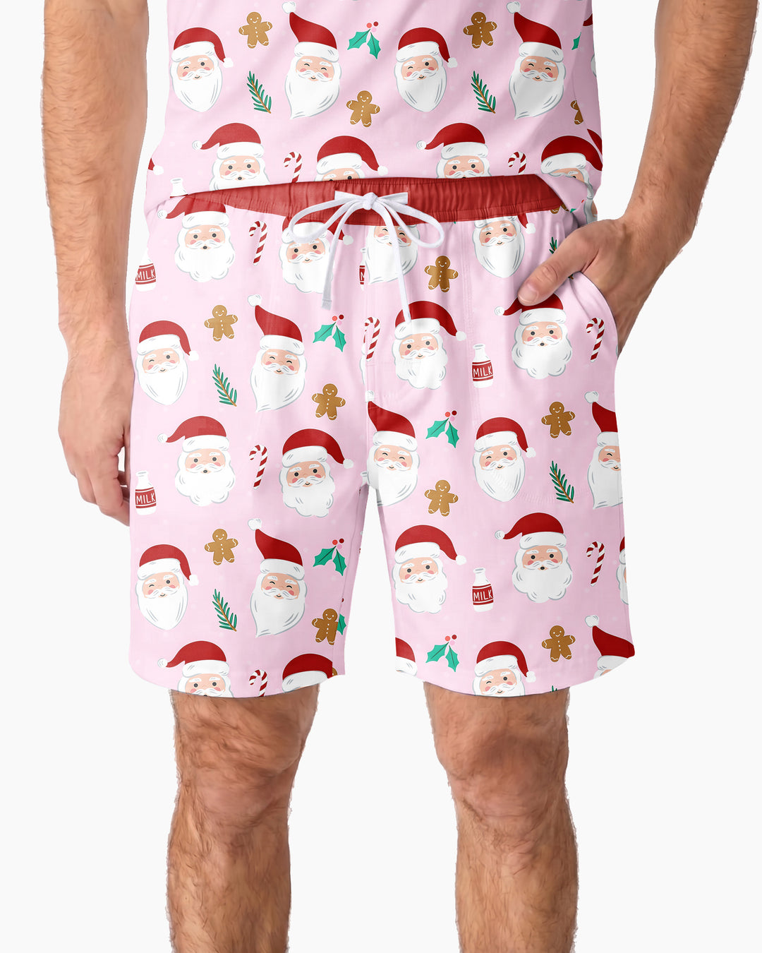 Christmas Sweet Santa Bamboo Men Short Sleeve Short Pajama Set