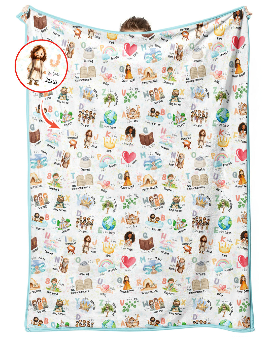 Bible ABC Alphabet Bamboo Blanket