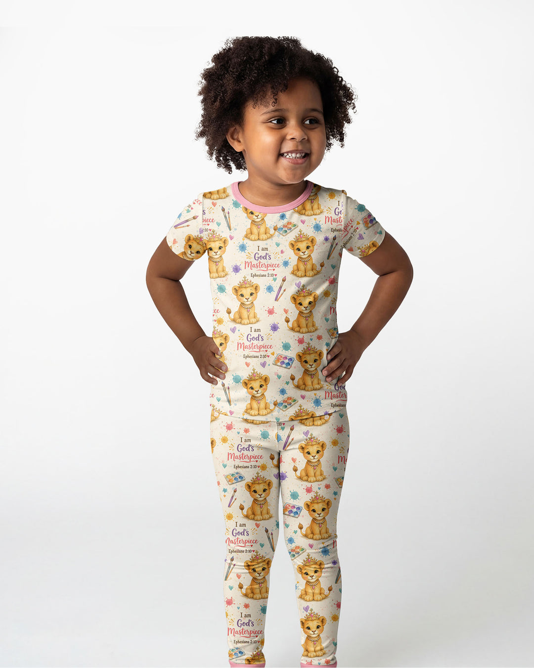 I Am God's Masterpiece Two Piece Short Sleeve Pajama Set