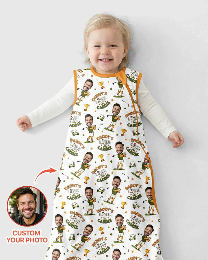 Custom Photo Daddy's Little Caddie Daddy & Me Matching Bamboo Sleep Bag