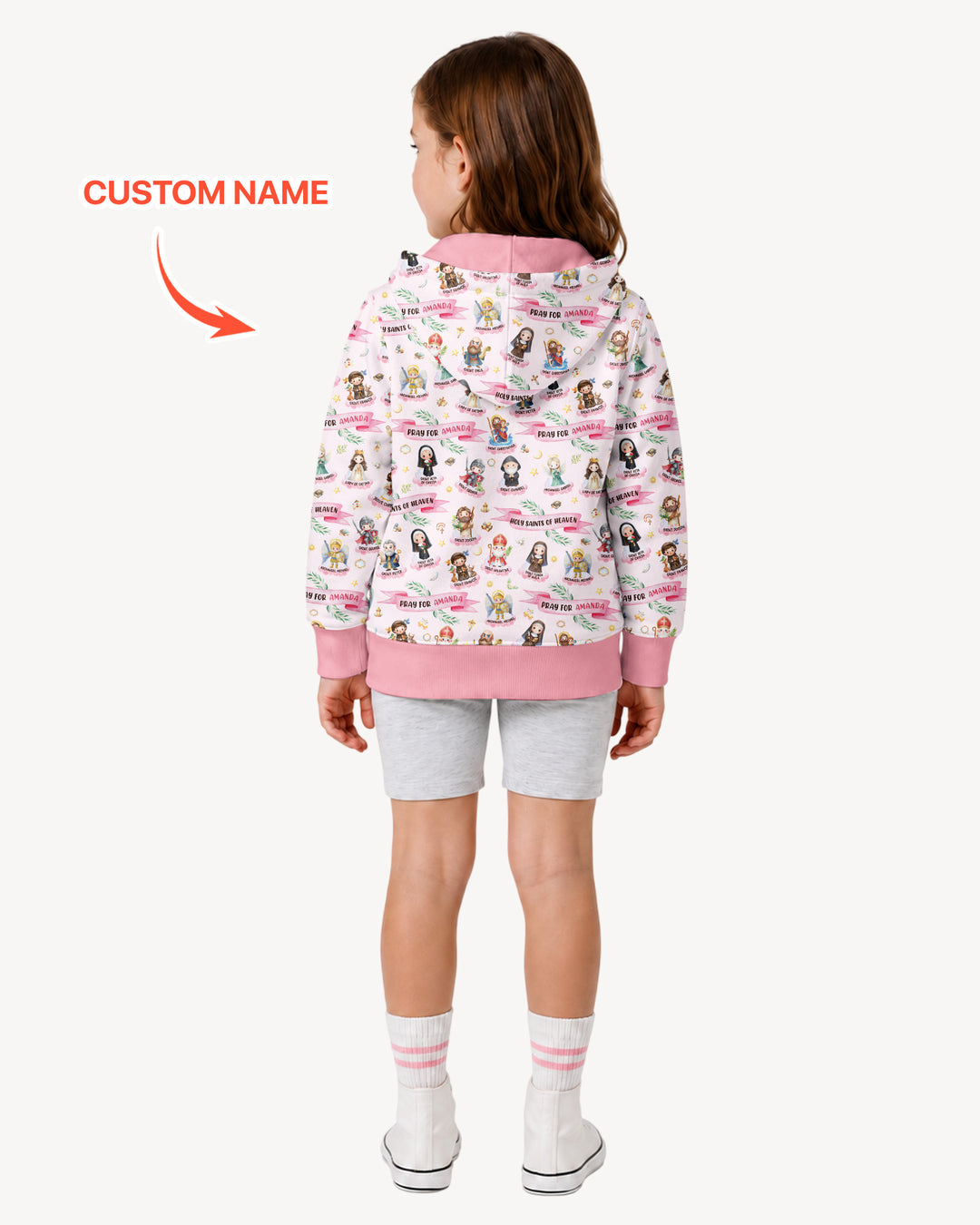 Holy Saints of Heaven Custom Name Bamboo Zip Hoodie