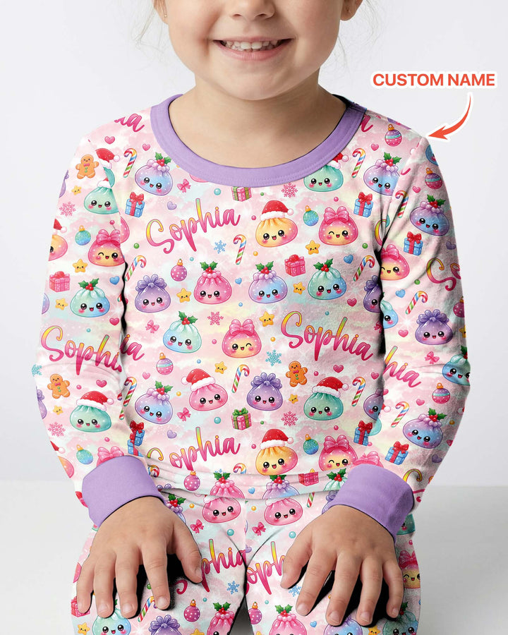 Christmas Dumpling Bamboo Two Piece Long Sleeve Pajama Set