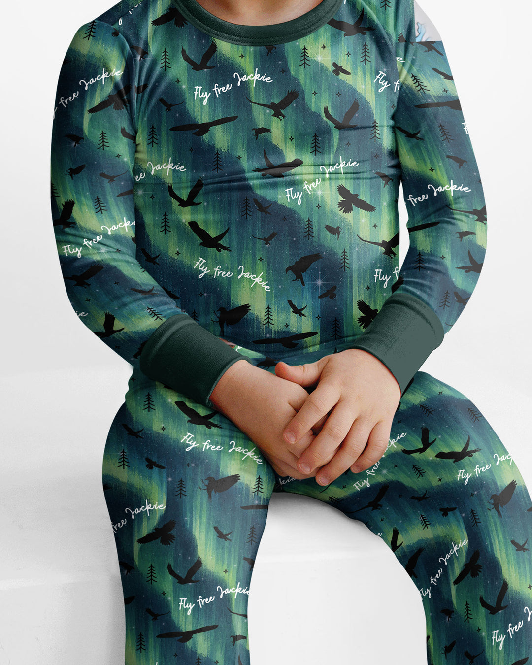 Fly Free Jackie Eagle Bamboo Two Piece Long Sleeve Pajama Set