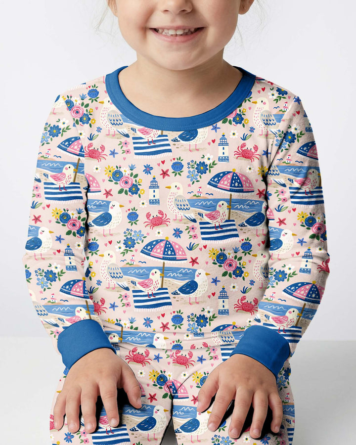 A Day At The Shore Bamboo Two Piece Long Sleeve Pajama Set