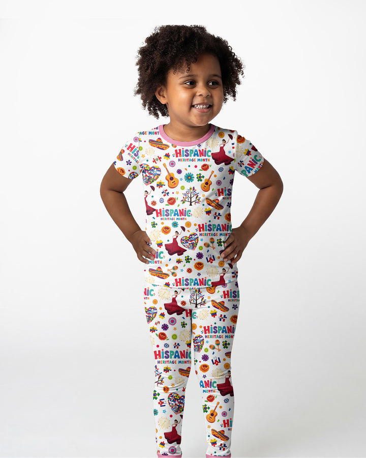 Fiesta Hispanic Heritage Month Bamboo Two Piece Short Sleeve Pajama Set
