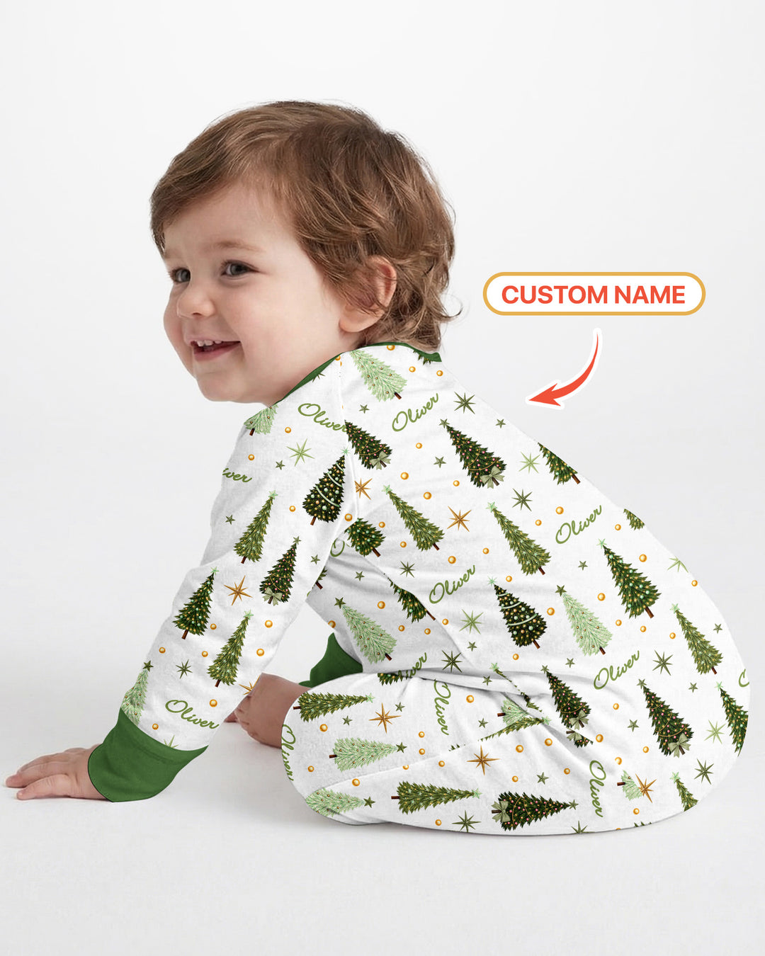 Custom Name Merry Christmas Tree Bamboo Convertible Zippy