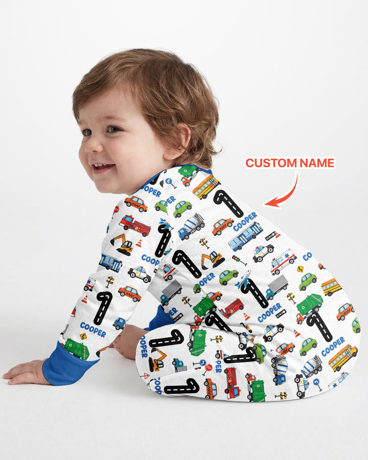 Personalized Birthday Boy Transportation Vehicles Bamboo Convertible Zippy