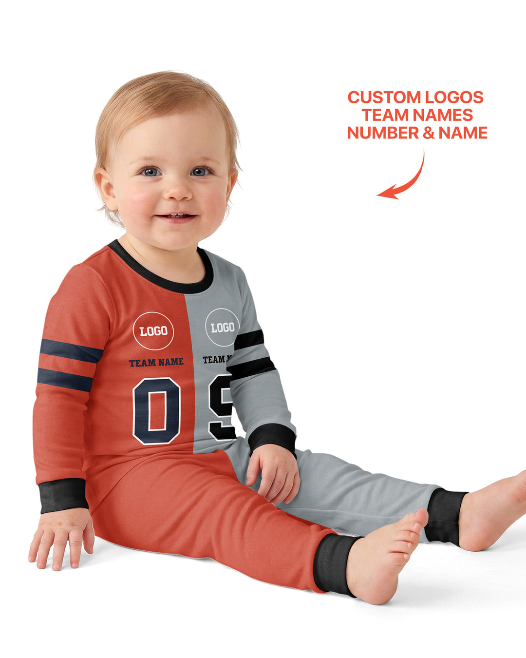 Football Rivalry Family Personalized Bamboo Two Piece Long Sleeve Pajama Set