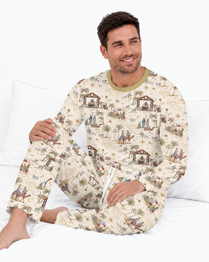 Silent Night Nativity Bamboo Men's Pajama Set
