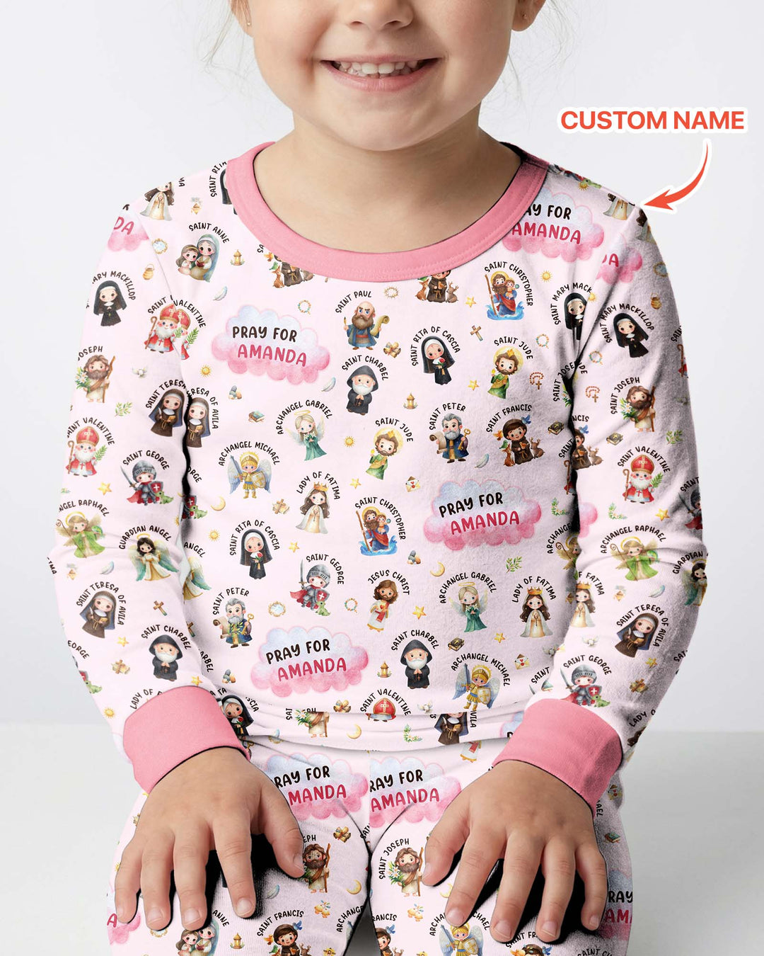 Catholic All Saints Bamboo Two Piece Long Sleeve Pajama Set