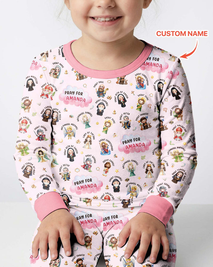 Catholic All Saints Bamboo Two Piece Long Sleeve Pajama Set