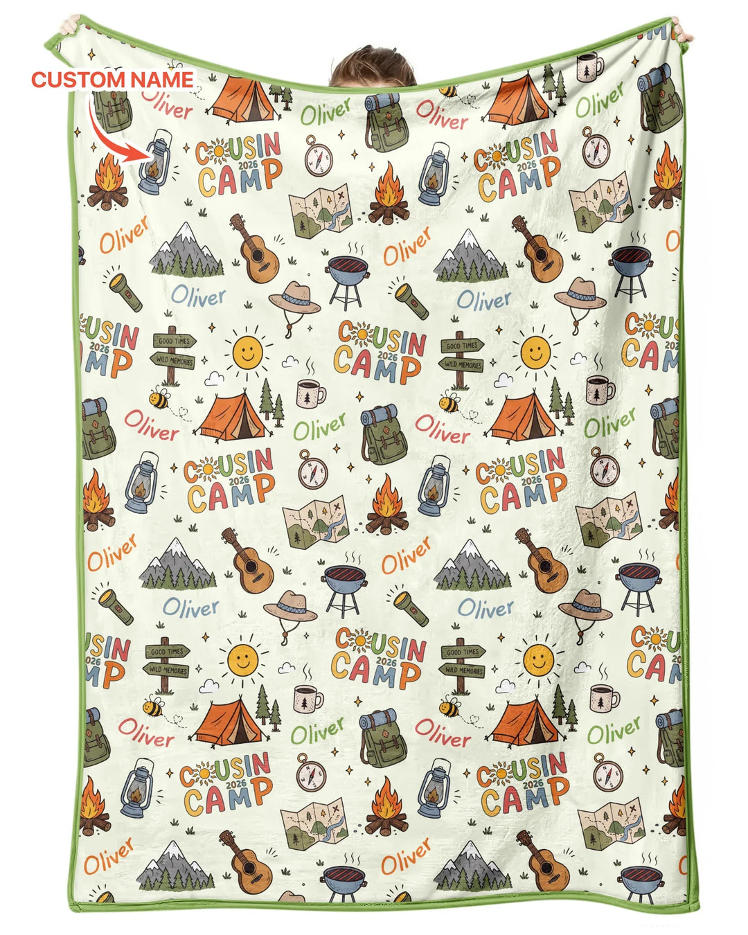 Custom Name Cousin Camp 2026 Bamboo Blanket