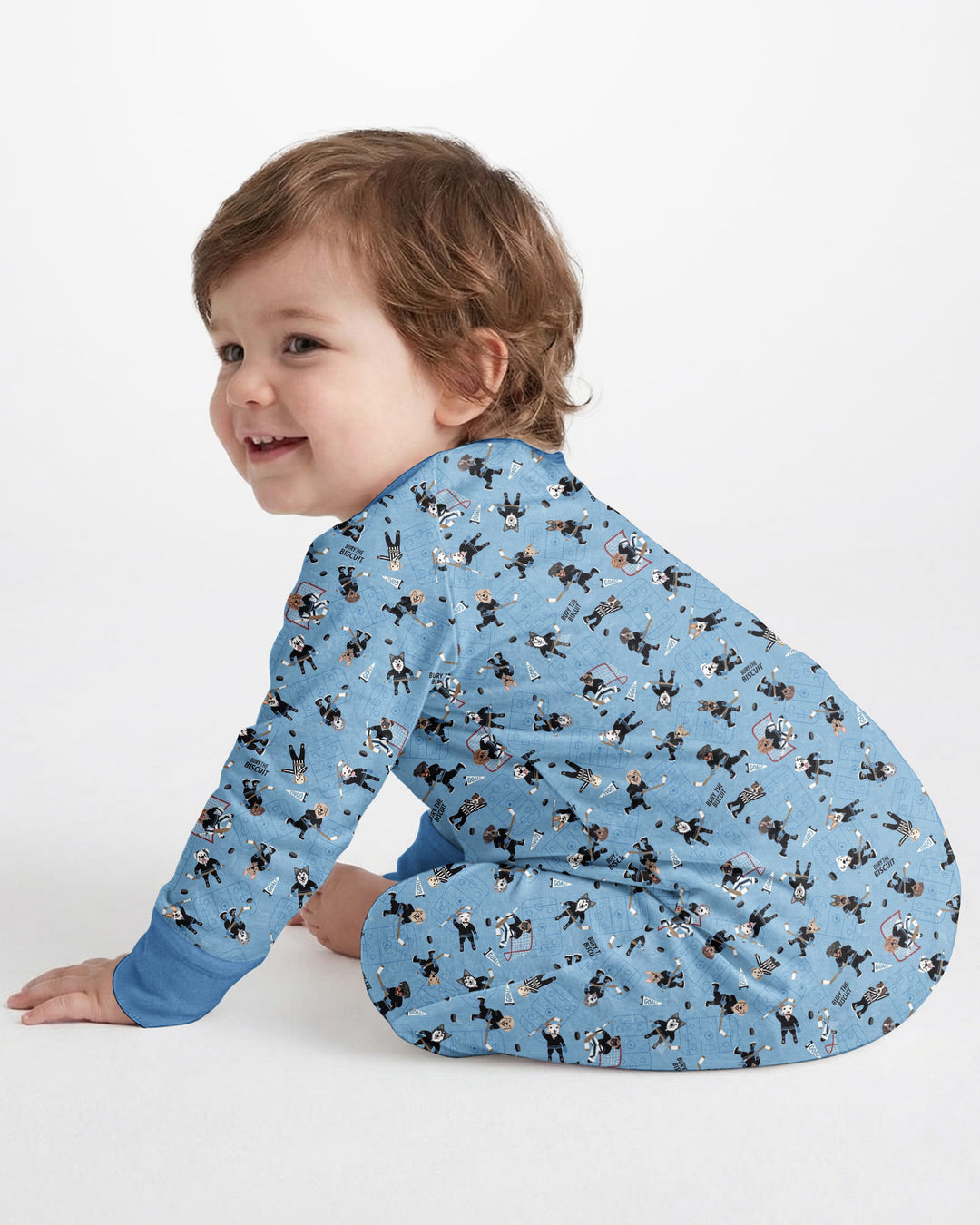 Hockey Dogs - Blue and Black Bamboo Convertible Zippy