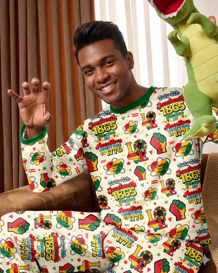 Juneteenth 1865 Because My Ancestors Weren't Free In 1776 Bamboo Men's Pajama Set