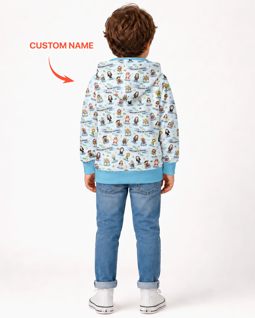 Holy Saints of Heaven Custom Name Bamboo Zip Hoodie