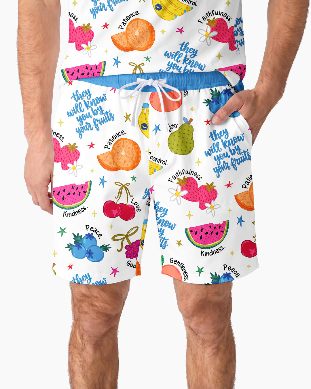 They Will Know You By Your Fruits Men Short Sleeve Short Pajama Set
