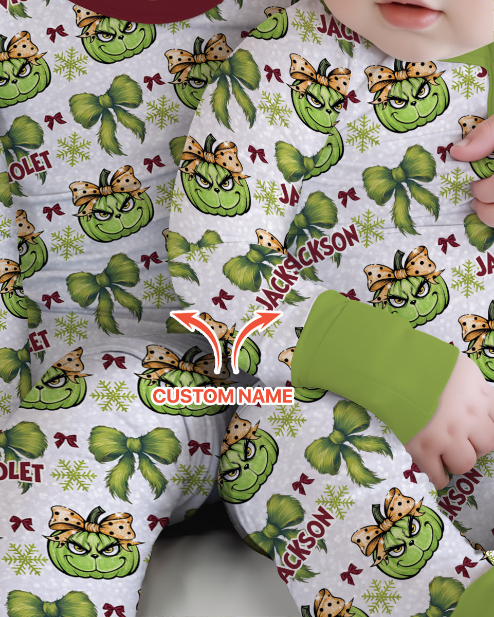 Custom Name Grumpy Green Christmas Bamboo Convertible Zippy