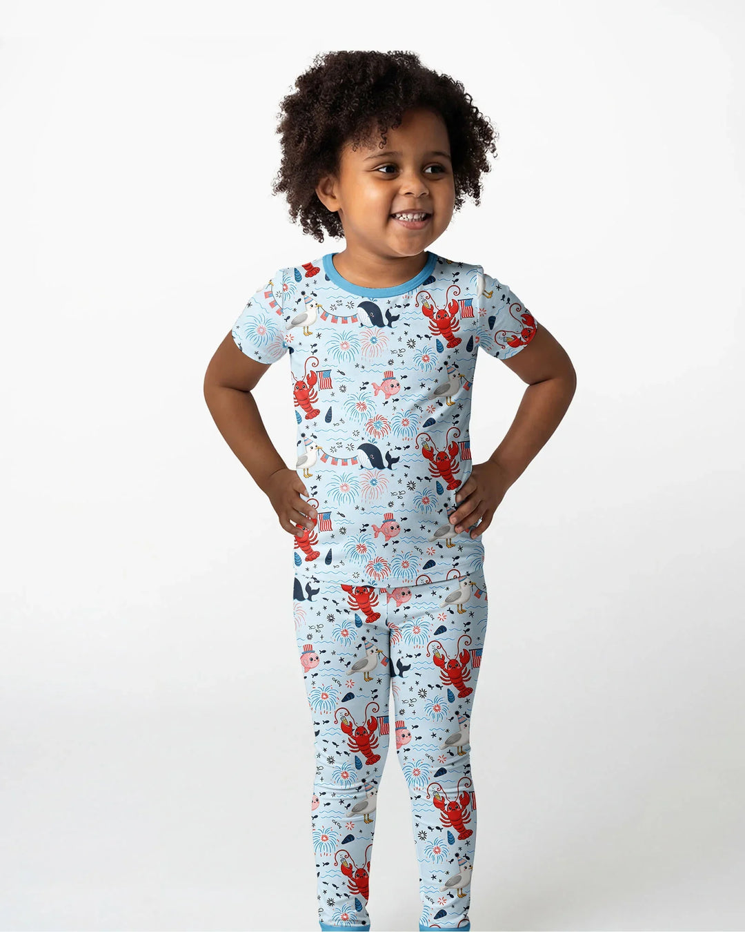 Celebrate 4th of July Family Matching Bamboo Two Piece Short Sleeve Pajama Set