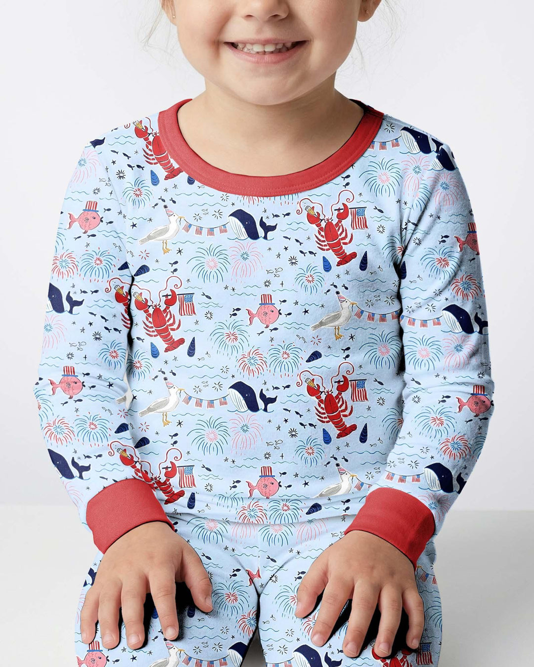 250 Summers Strong Matching Family Bamboo Two Piece Long Sleeve Pajama Set