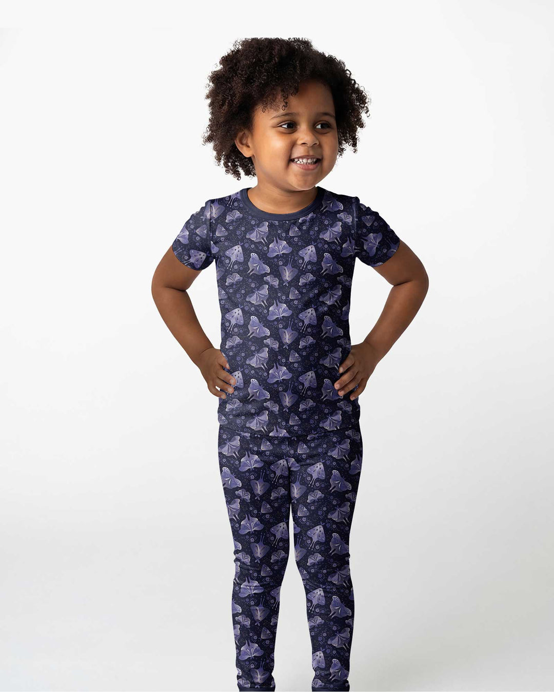 Very Peri Moths Bamboo Two Piece Short Sleeve Pajama Set