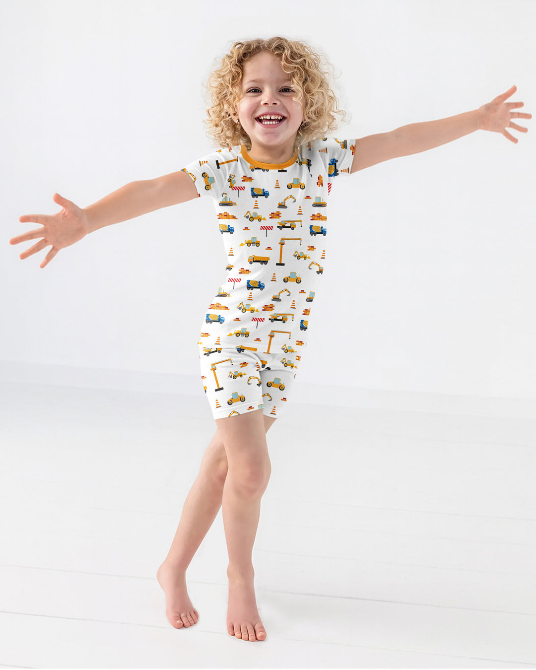 Construction Bamboo Two Piece Short Sleeve Shorts Pyjamas Set