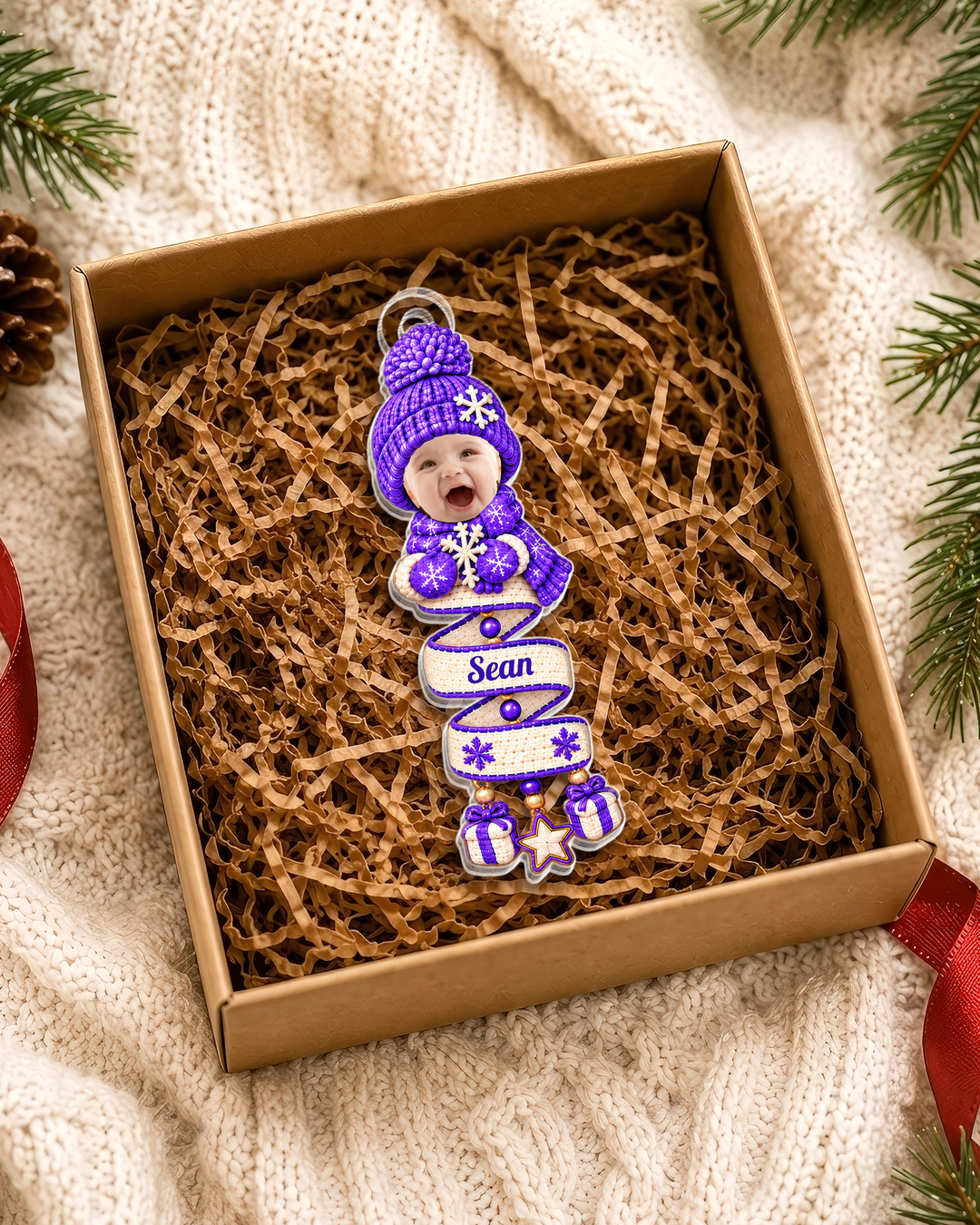 Baby Custom Photo Spiral Acrylic Ornament