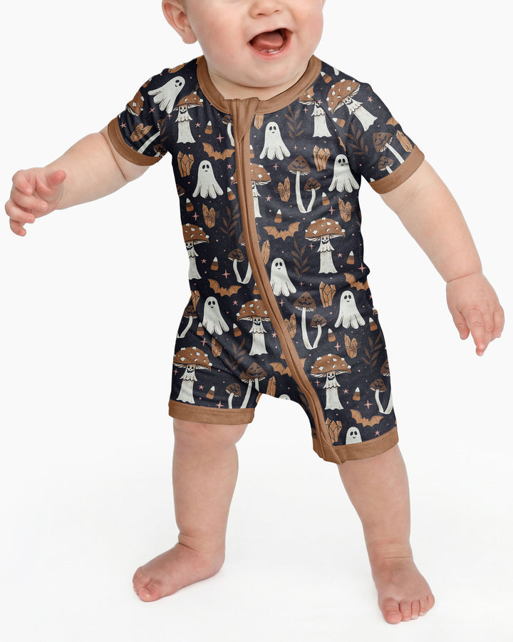 Retro Halloween Whimsy Bamboo Shorty Zippy