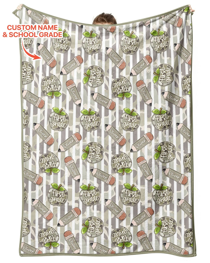 Custom Name Camo Apple Days Bamboo Blanket